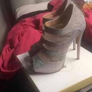 Silver diamond heels